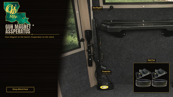 Gun Magnet on the barrel and Assperatus on the stock - Blind Pack kit